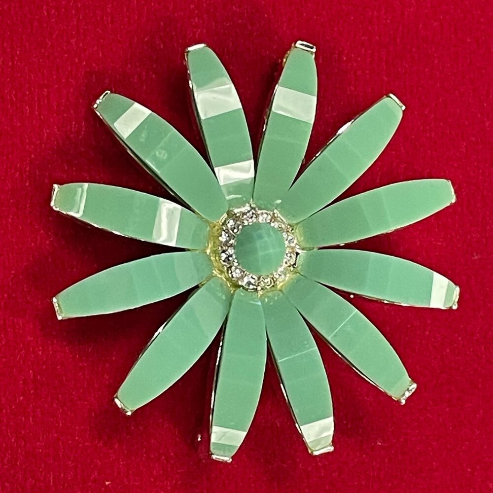Lauren Conrad signed mint green daisy brooch